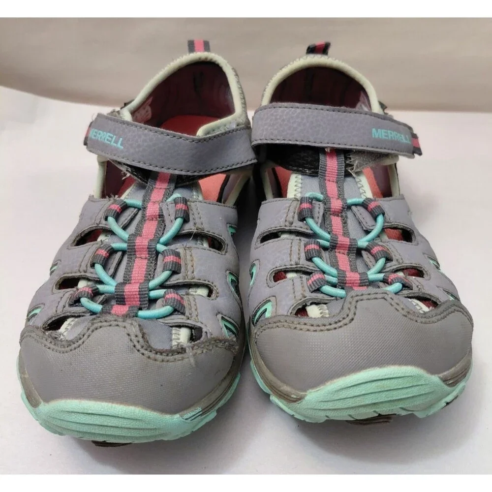 Merrell Kids Hydro H2O Hiker Sport Sandal (Gray, Pink and Turquoise) Size 3M